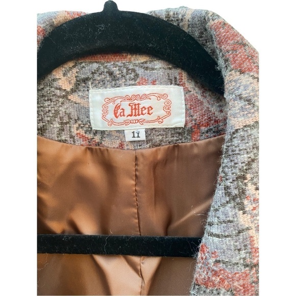 Wool Blended Floral Motif Vintage Jacket Blazer I Size: 11 - Picture 5 of 12